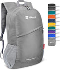 ZOMAKE Lightweight Packable Backpack,Foldable Backpacks Small Daypack for Hiking Water Resistant Day Bag for Travel(Silver Grey)