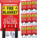 JJ CARE Fire Blanket – 10 Packs with Hooks and Gloves – 40” x 40” Fire Blankets Emergency for Home and Kitchen, High Heat Resistant and Flame Protection for Kitchen, Car, Office, Camping & Home Safety