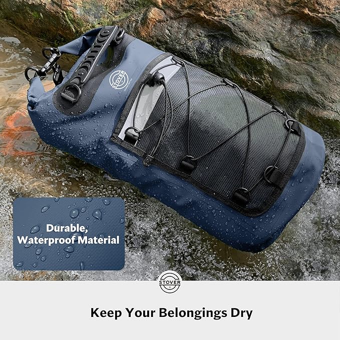 STOVER 5/10/25/30/40/55L Waterproof Dry Bag- Roll-Top Backpack w/Phone Case- Kayaking, Hiking, Camping, Boating- Men/Women