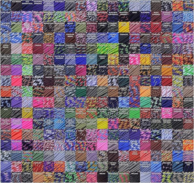 BORED? PARACORD! 550 lb Paracord – Ideal for Crafting, DIY Projects, Camping, Military & Active Outdoors – 300+ Colors – Tactical Parachute Cord Type III – Strong - Mondo 50 Feet