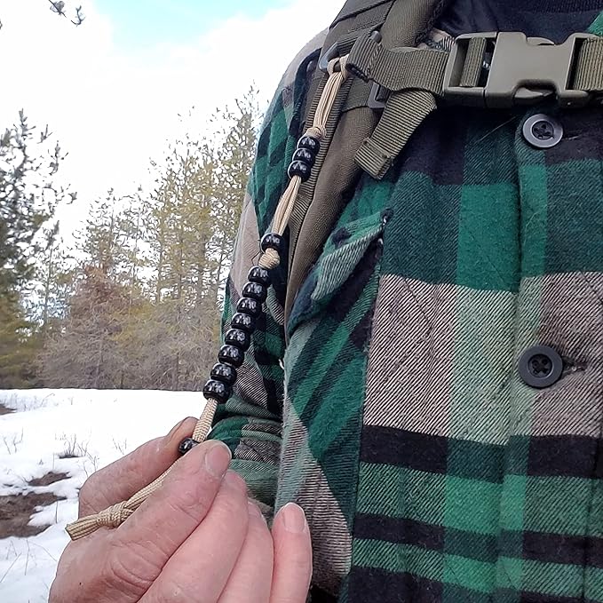 Pace Count Beads/Army Ranger Beads/Distance Counter for Your Land Navigation Kit - Trail Counter Hiking Beads for Compass Land Navigation as Part of an Orienteering Kit