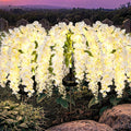 GIGALUMI Solar Lights Outdoor for Garden Decor, 3 Pack Solar Flower Lights Waterproof, 2 Lighting Modes Wisteria for Pathway,Yard, Patio Decoration, Gardening Gifts for Women (White)