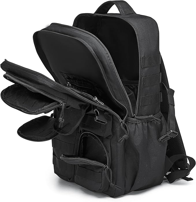 Wotony Tactical Backpack - Military waterproof backpack with multiple pockets and tactical gear for the outdoors (light coffee, 35L)