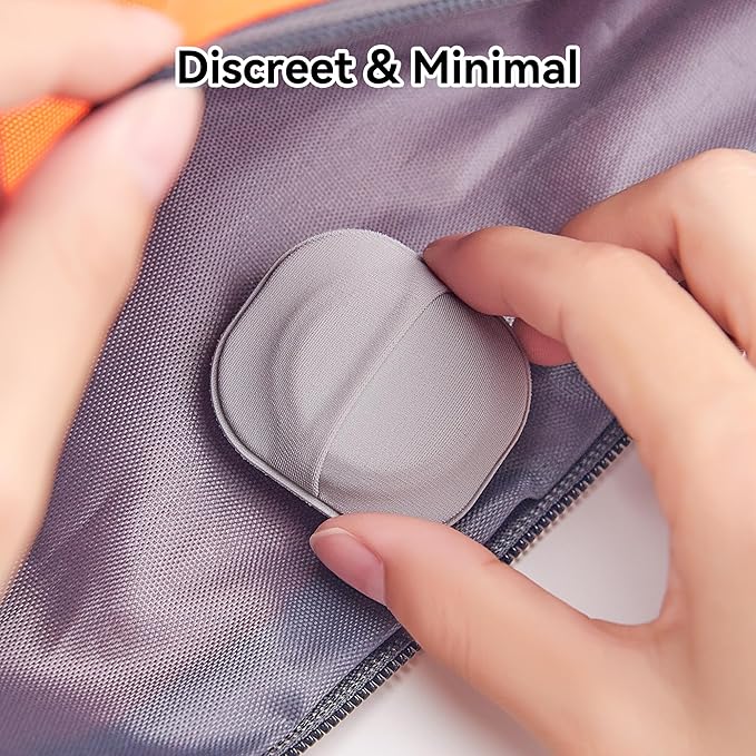 2 Pack for Airtag & Moto Tag Sticker Adhesive Mount, for Apple AirTags 1st & 2nd Generation Fabric Holder Case with 3M Adhesive Stick on Wallet/TV Remote/Car/Luggage Bags/Drones, Lightweight, Grey