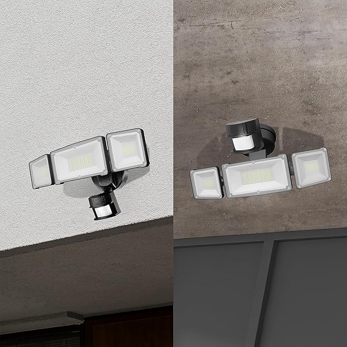 40W LED Security Lights Motion Sensor Light Outdoor, 180 Degree, 4000LM, 5000K, ETL Water Resistant, 3 Head Motion Detected Flood Light for Garage, Yard, Porch