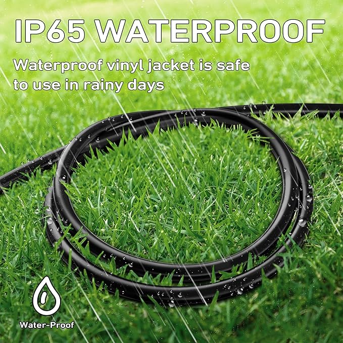 LUCKY TL Indoor Outdoor Extension Cord, 14/3 Gauge Black Long Extension Cord 25ft, Waterproof Flexible Case, Made of Pure Copper, 15A 1875W 16AWG SJTW, 3 Prong Heavy Duty Wire, ETL