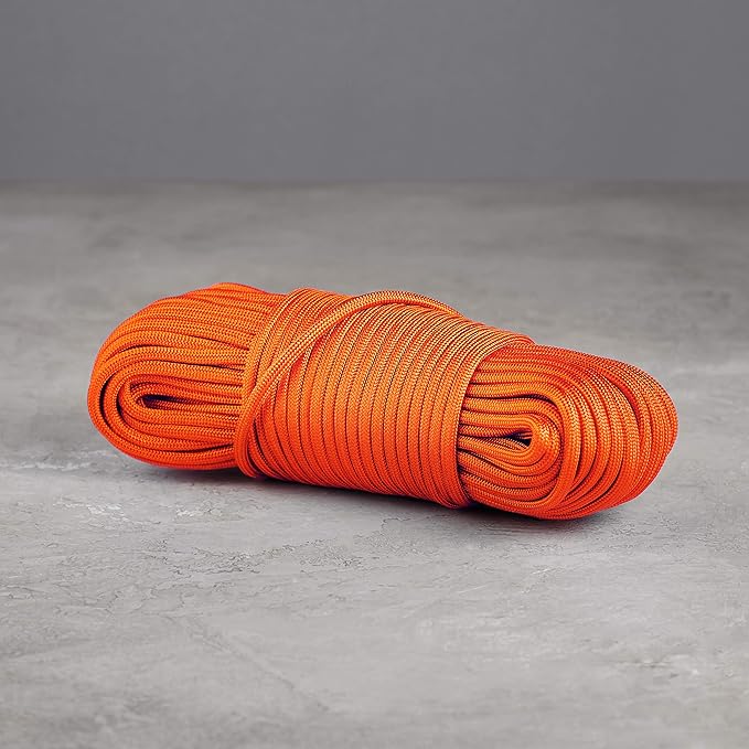 Amazon Basics 550 Type III Paracord, 7-Strand Core, High Strength - 5/32 in x 100 ft (4mm x 30m), Orange