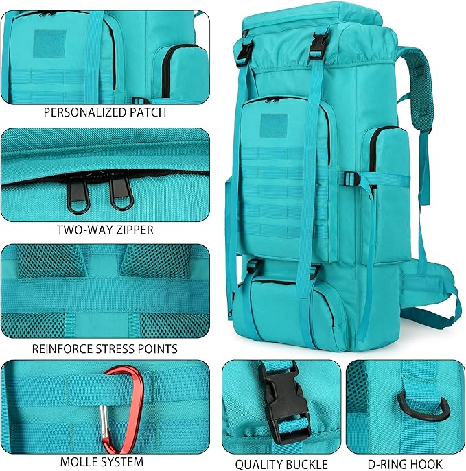 Hiking Backpack for Men 70L/100L Camping Backpack Military Rucksack Molle 3 Days Assault Pack for Climbing | Camping Backpack, 3 Days Assault Pack, for Climbing