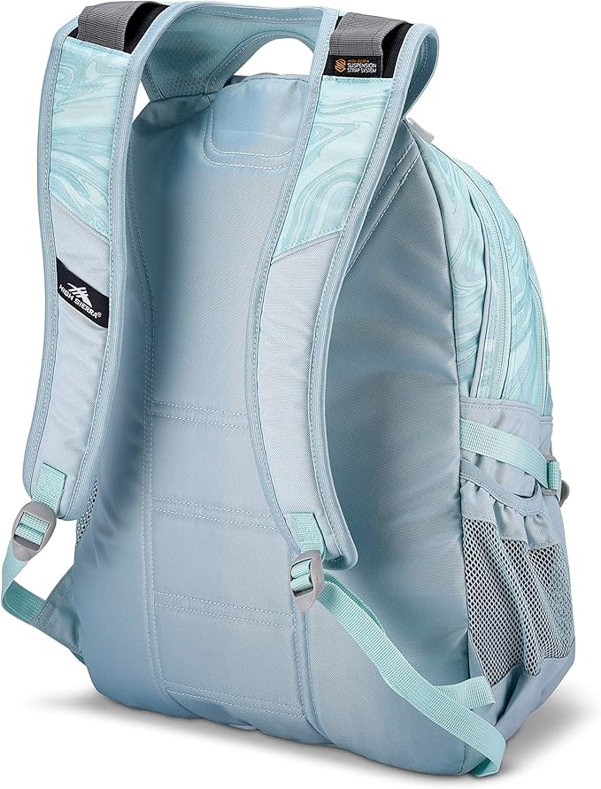 High Sierra Loop-Backpack, Travel, or Work Bookbag with tablet-sleeve, Marble, One Size