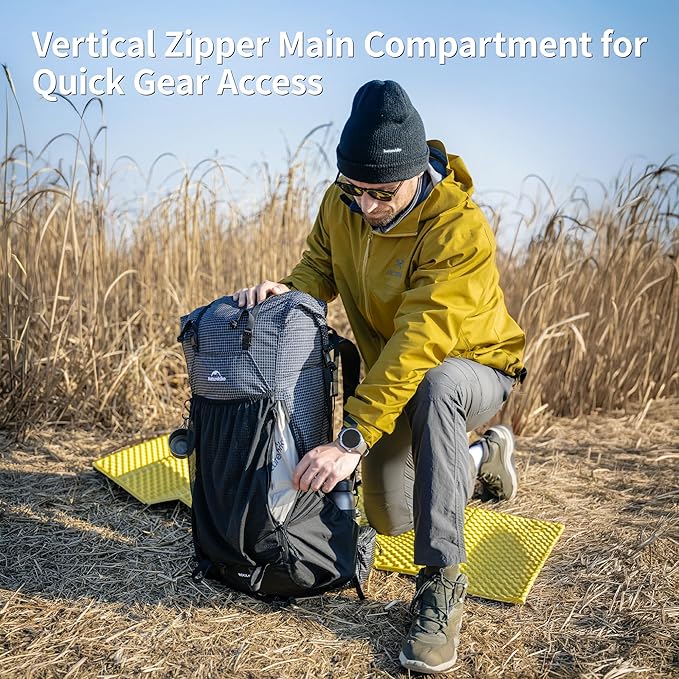 Naturehike 30L Rock 2.0 Upgraded Internal Frame Hiking Backpack for Outdoor Camping Travel Backpacking, Ultralight Backpack for Adults(Black/M/30L)