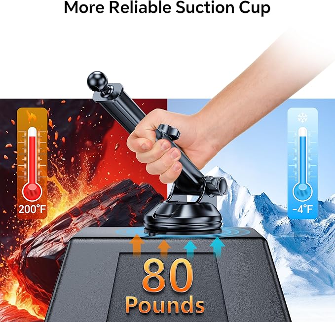 GPS Suction Cup Mount for Garmin GPS Mount【Strong suction】Replacement GPS Dash Mount 17mm Ball Mount Long Dashboard Windshield Car Holder for Garmin Nuvi Drive Dezl RV Driveassist,GPS Holder for Truck