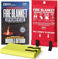 National Park Foundation Partner Emergency Silicone Fire Blanket with Safety Handles, 40"x40" Silicone Coated UM9 Fiberglass Fire Blanket, Home and Kitchen Fires, Camping Gear, Designed in USA