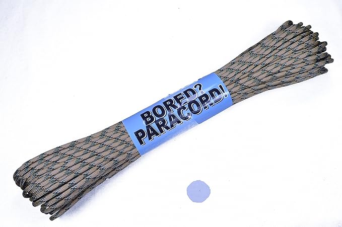 BORED? PARACORD! 550 lb Paracord – Ideal for Crafting, DIY Projects, Camping, Military & Active Outdoors – 300+ Colors – Tactical Parachute Cord Type III – Strong - Lowland Forest 50 Feet