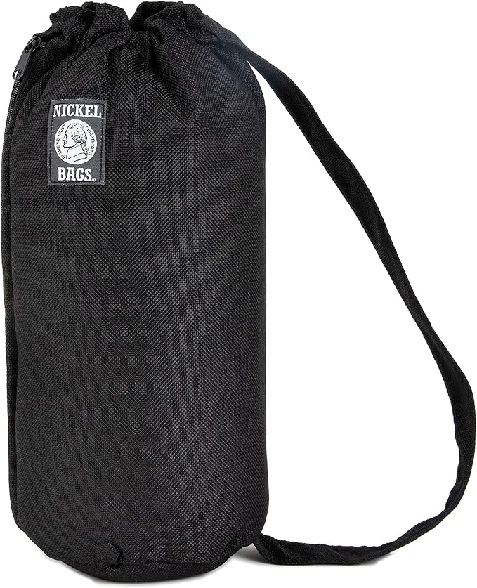 Nickel Bags Padded Drawstring Duffle Tube | Heavy Duty Duffle Bag with Protective Hemp Exterior for (14 Inch, Black)