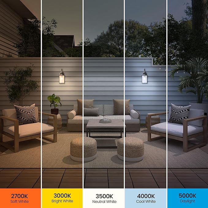 Feit Electric LED Dusk to Dawn Light Bulb, A21 100W Equivalent, 5CCT, Non-Dimmable, E26 Medium Base, 90 CRI, 1500 Lumens, Adjustable White, 15 Years Lifetime, OM100/5CCTCA/DD/LEDI