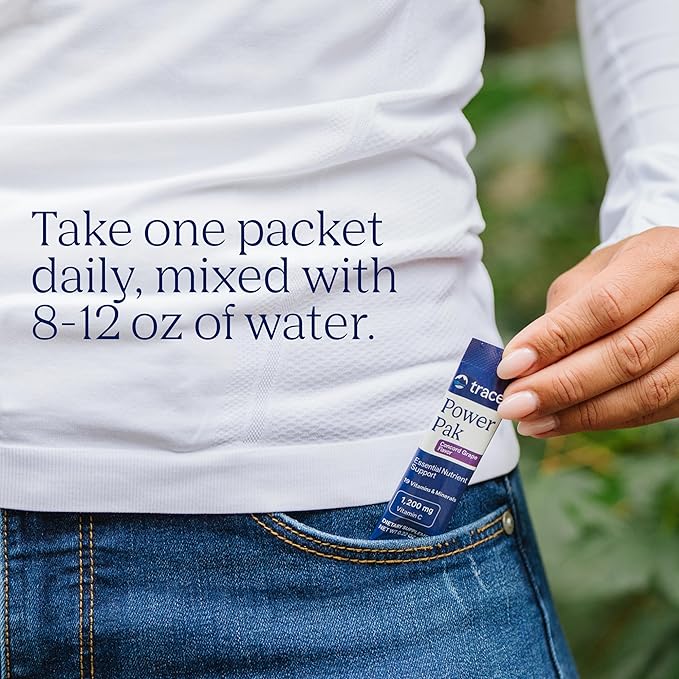 Trace Minerals | Power Pak Electrolyte Powder Packets | 1200 mg Vitamin C, Zinc, Magnesium | Boost Immunity, Hydration and Natural Energy | Concord Grape | 30 Packets