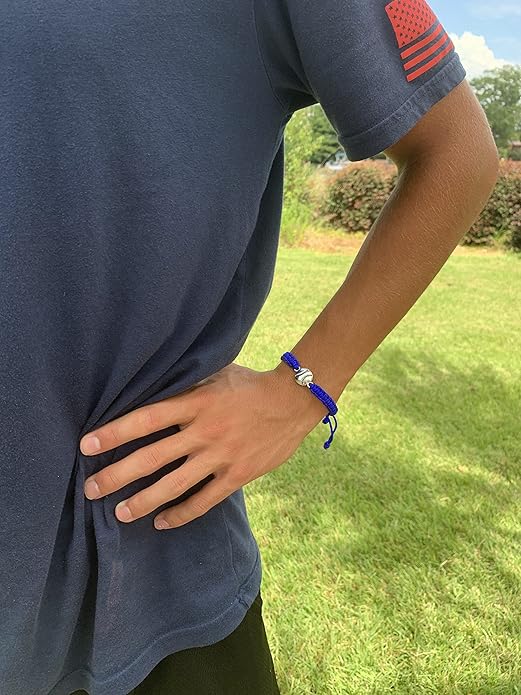 Sportybella - Baseball Bracelet, Baseball Jewelry, Adjustable Braided Baseball Bracelet, Baseball Gifts, Baseball Accessories