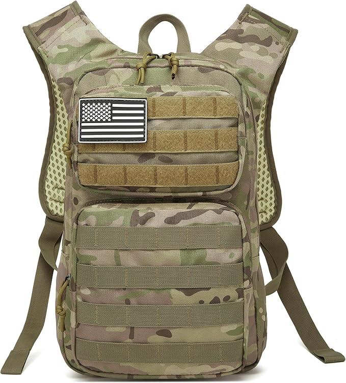 wotony Hydration Backpack with Water Bladder for Hiking Tactical Hydration Pack for Men Women Molle Water Backpack for Hiking