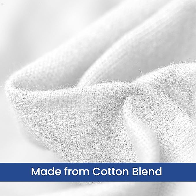 Linteum Textile Cotton Blended Hospital Patient Bath Blanket, Bed Bath Sheet, Queen Blanket Lightweight Sheet Blankets 90x90 in, 2.25 lb. White