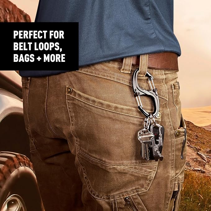 Nite Ize S-Biner XT SlideLock Dual Carabiner - Working Load Limit of 500 lb - Heavy-Duty Locking Carabiner - Durable Aluminum Body & Independent Gates - Camping, Travel & Everyday Carry