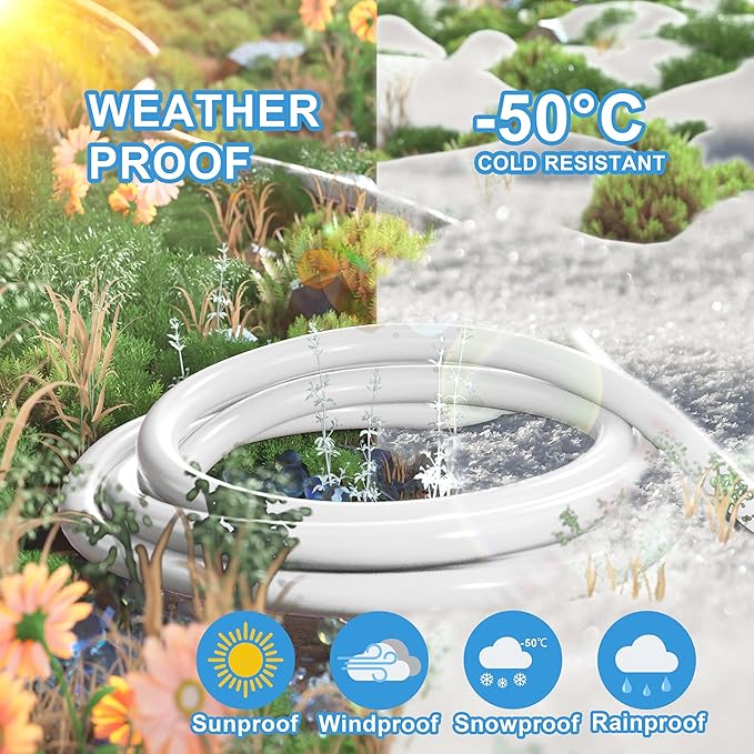 HUANCHAIN 13A 1625W 125V 16AWG 3 FT 16 Gauge White Indoor Outdoor Extension Cord Waterproof, Flexible Cold Weather 3 Prong Electric Cord Outside,SJTW, ETL Listed