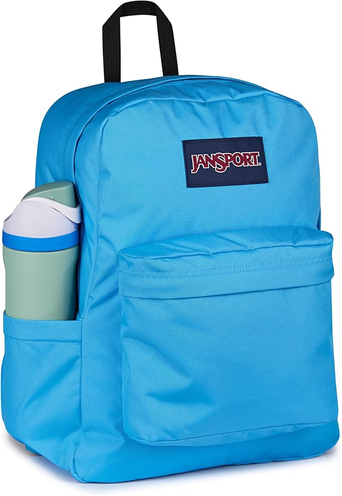 JanSport SuperBreak Plus Backpack with Padded 15-inch Laptop Sleeve and Integrated Bottle Pocket - Spacious and Durable Daypack for Work and Travel - Electric Azul