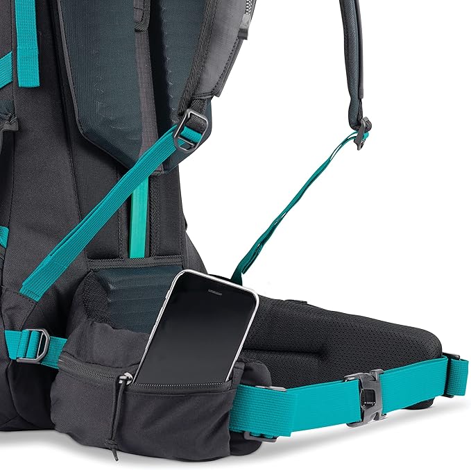 High Sierra Pathway 2.0 Backpack with Hydration Storage Sleeve, for Hiking, Biking, Camping, Traveling, Black, 75L