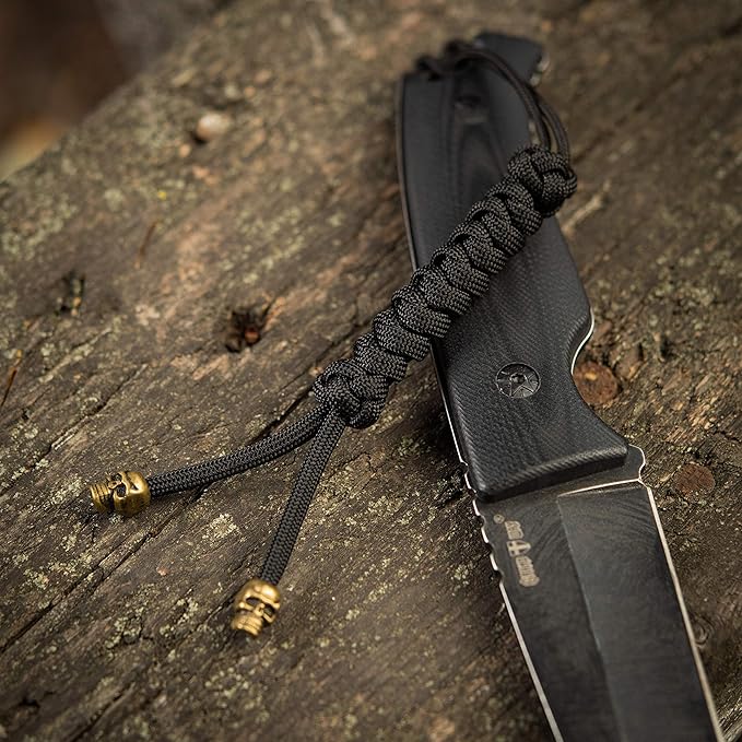 M-Tac Skull Knife Lanyard with Bead – Paracord Lanyard for Knives & EDC – Tactical Knife Fob Pull Cord – Durable Paracord