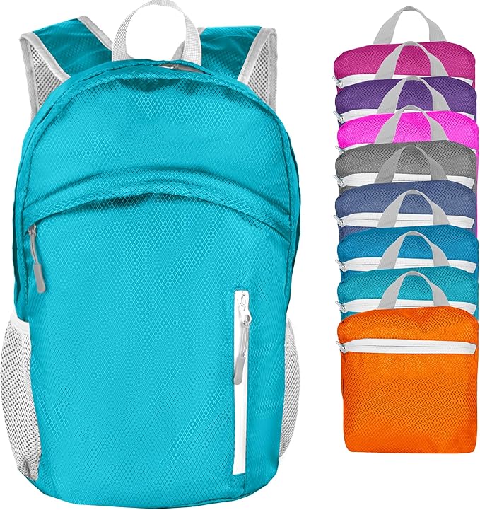 Waterproof Foldable Backpack Dry Storage Lightweight Daypack 35L Outdoor Backpack for Beach Men Women Sky Blue