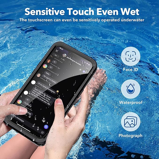 ANTSHARE for iPhone 14 Case, with [Built-in Privacy Screen Protector] [IP 68 Waterproof], Anti-Peeping Adsorption Full Body Double Protective Case for iPhone 14, Black