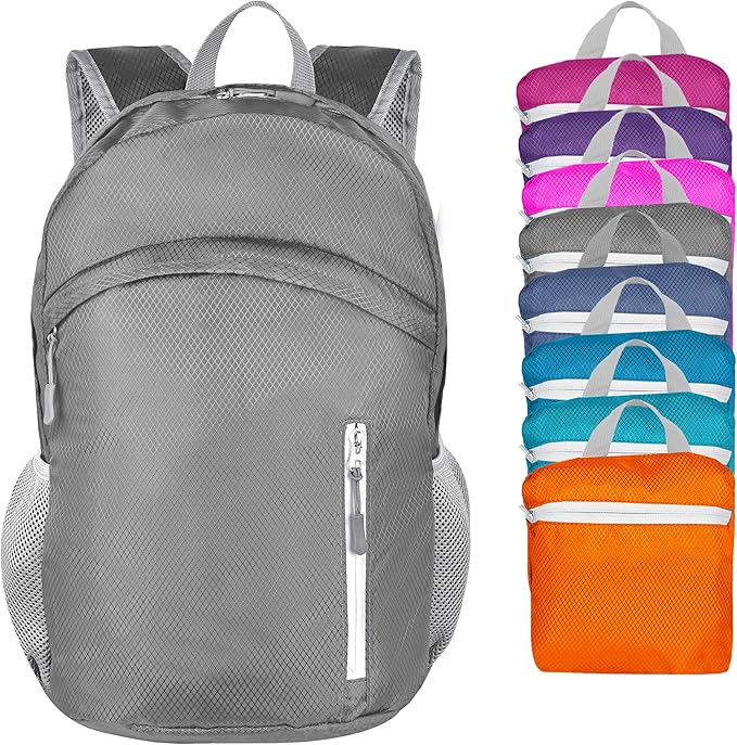 Waterproof Foldable Backpack Dry Storage Lightweight Daypack 35L Outdoor Backpack for Beach Men Women Grey