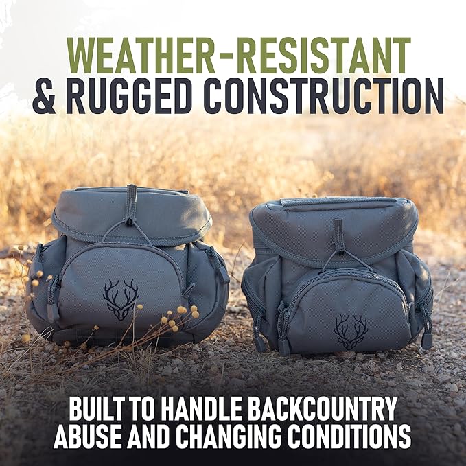 Binocular Harness Chest Pack - Lightweight Hunting Chest Rig with Rangefinder Pouch, MOLLE System Bino Harness for Bow Hunting, Tactical Chest Pack for Men, Veteran Owned Gear, Gray