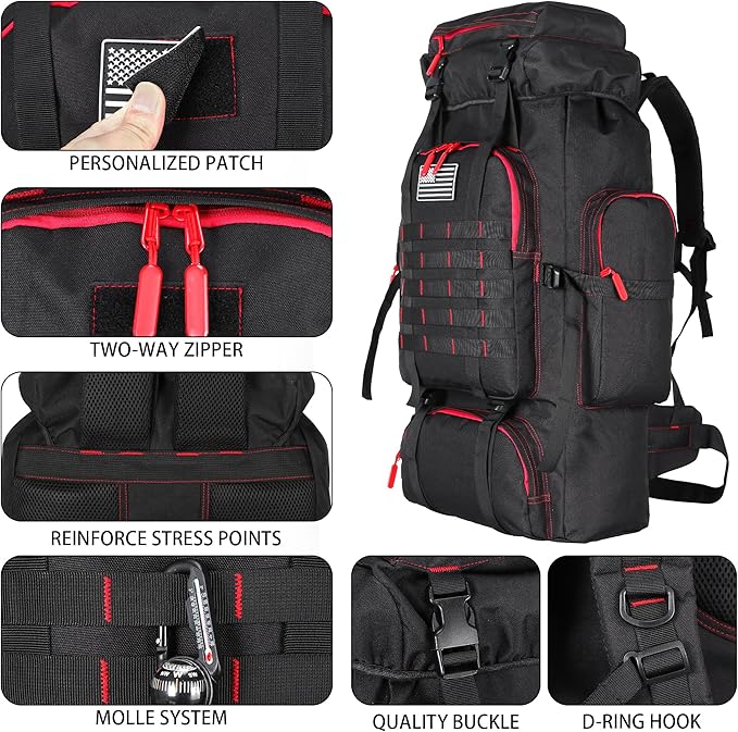 Hiking Backpack for Men 70L/100L Camping Backpack Military Rucksack Molle 3 Days Assault Pack for Climbing | Camping Backpack, 3 Days Assault Pack, for Climbing