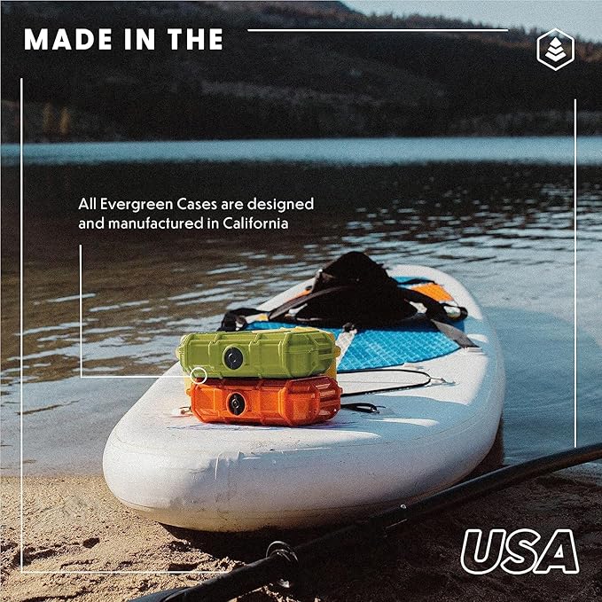 Evergreen 56 Dry Box - EDC Tough Protective Case USA Made for Organization of Cameras, Phones, Camping, Fishing, Hiking, Water Sports (National Park - Orange Yosemite)