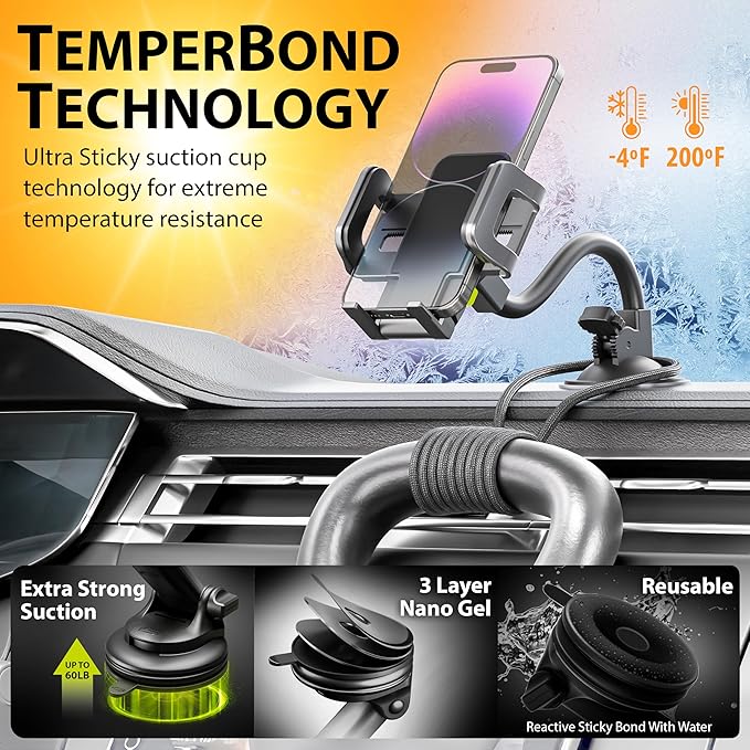 Bracketron TripGrip Window and Vent Mount, GPS Car Mount, Windshield Cell Phone Holder for Car, Includes Vent Clip