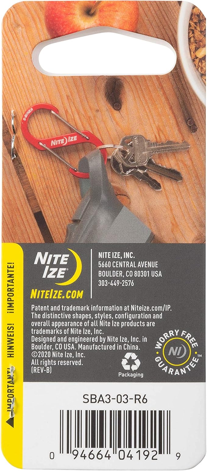 Nite Ize Size-3 S-Biner Dual Carabiner, Aluminum, Blue