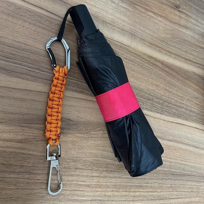 HERCULES Paracord Keychain Set – 2 Pack Lanyard Rope with Aluminum Clip, Durable Paracord Wrist Strap for Outdoor Activities, Orange