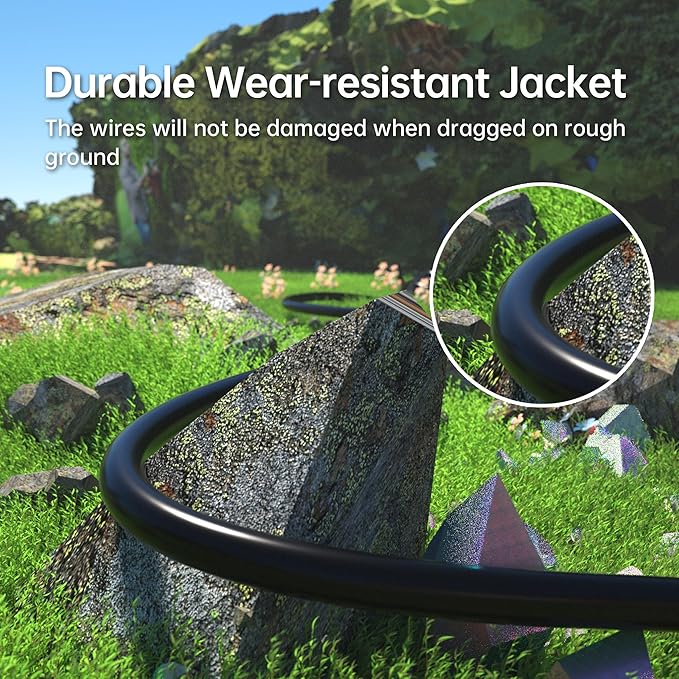 PlugSaf 16 Gauge 100 FT Extension Cord Outdoor Waterproof, 16/3 SJTW Cold Weatherproof -58°F, Flame Retardant, Flexible 3 Prong Black Electric Cord Outside,10A 1250W 16AWG, ETL Listed