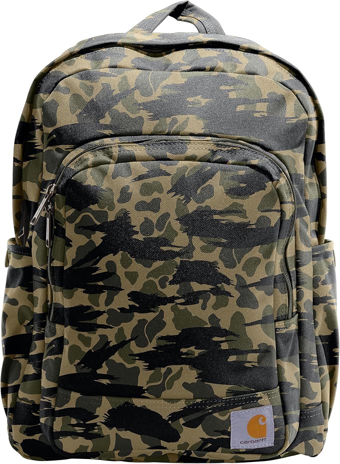 Carhartt 25L Classic Laptop Backpack, Durable Water-Resistant Pack W/ 15" Laptop Sleeve and Multiple Organizational Compartments, Blind Duck Camo
