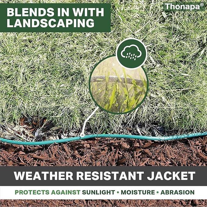 Thonapa2 Pack of 25 ft Green Extension Cord with 3 Outlets - 16/3 SJTW Weatherproof Outdoor Extension Cord with 3 Prong Multiple Outlets