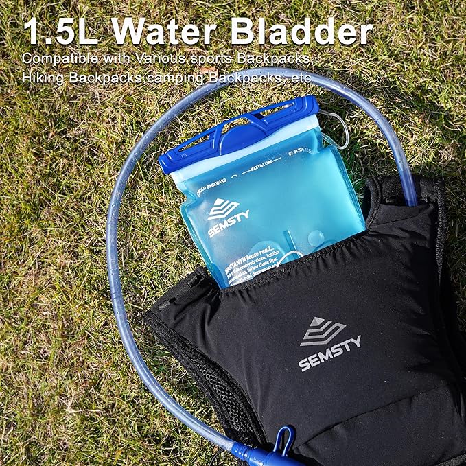 Hydration Bladder, 1.5L Water Bladder for Hiking Backpack, BPA-Free Leak Proof Water Reservoir Storage Bag, Water Pouch Hydration Pack for Hiking Cycling Running