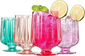 15oz Unbreakable Premium Drinking Glasses Set of 4 - Super Grade Acrylic Plastic - Perfect for Gifts - European Style Tritan Shatterproof BPA-free Reusable Glassware Dishwasher-Safe, Indoor & Outdoor