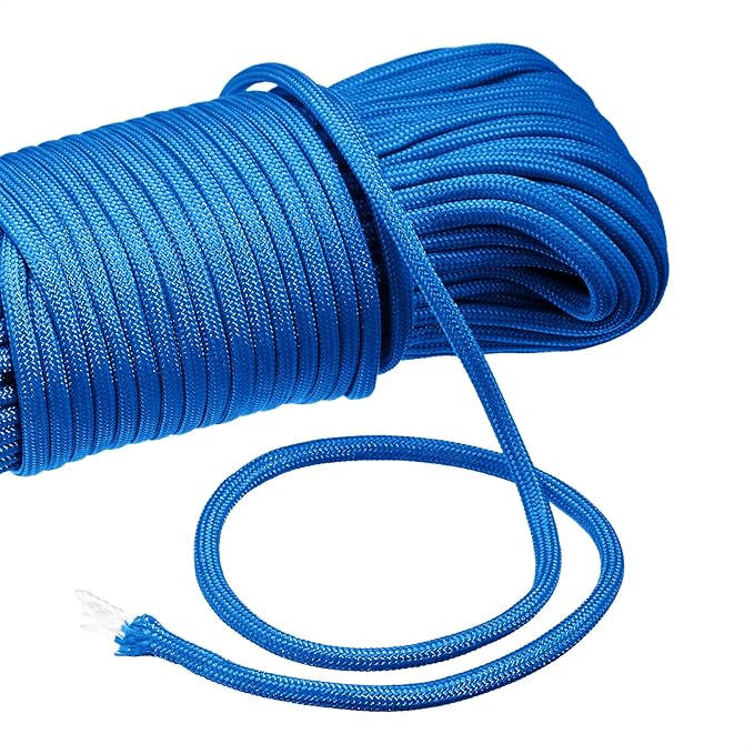 Amazon Basics 550 Type III Paracord, 7-Strand Core, High Strength - 5/32 in x 100 ft (4mm x 30m), Blue
