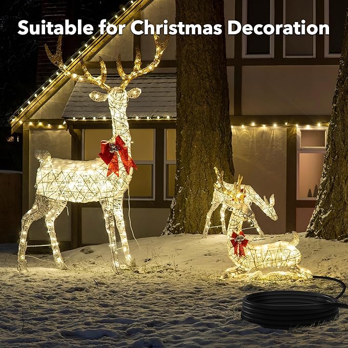 BN-LINK 6ft Indoor Outdoor Extension Cord 16/3 SJTW, 2 Pack, Black, 3-Prong, Weather Resistant & Flame Retardant, for Indoor, Garden, Landscaping & Holiday Decorations, ETL