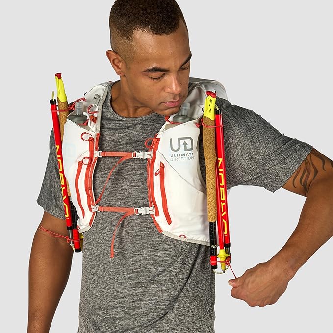 Ultimate Direction Adventure Vest | 17 Liter Capacity Hydration Pack for Running, Hiking & Fastpacking - Includes 2 Soft Flasks