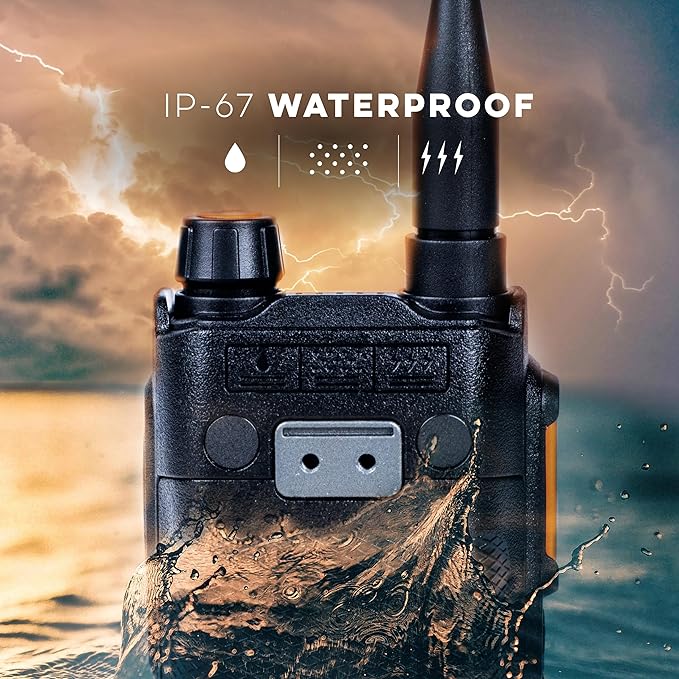 BTECH UV-PRO IP67 Dual Band VHF/UHF Two-Way Radio - APRS, Bluetooth, GPS, Text Messaging, Aviation Band Scanner, NOAA Weather Alerts, USB-C Rechargeable Battery