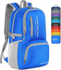 ZOMAKE Lightweight Packable Backpack, 35L Light Foldable Hiking Backpacks Water Resistant Collapsible Daypack for Travel(Dark Blue)