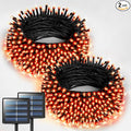 JMEXSUSS 2 Pack Solar String Lights Outdoor Waterproof, Total 400 LED 151FT Solar Christmas Lights Outdoor, 8 Modes Christmas Light for Outside Patio Yard Tree Decorations, Orange