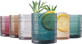 Khen Plastic Hobnail Drinking Glasses Set of 6 Neutral Tones Cups 14oz, Shatterproof & Unbreakable Acrylic Beaded Design, BPA-Free, Dishwasher Safe Indoor/Outdoor Drinkware for Water, Juice, Cocktails