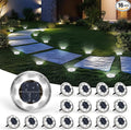 SOLPEX 16 Pack Solar Ground Lights Outdoor Waterproof, Solar Powered Pathway Lights, Landscape Lighting for Garden Walkway Driveway Backyard Decor (Cool White)